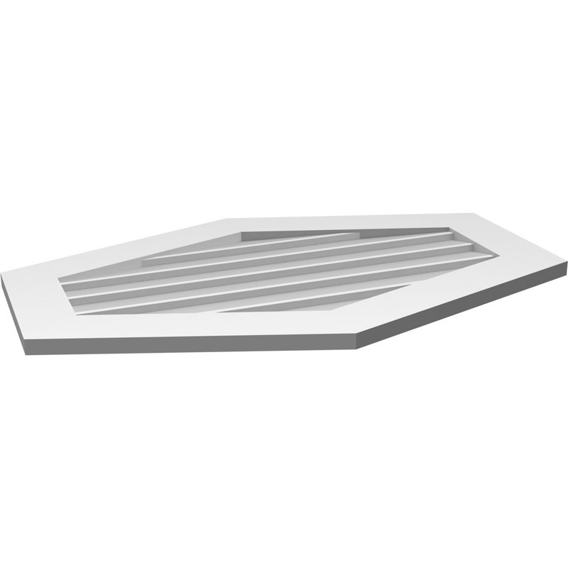 Ventilé vertical à pignon vertical 4/12 po, H 24 po x l 36 po x P 1 po