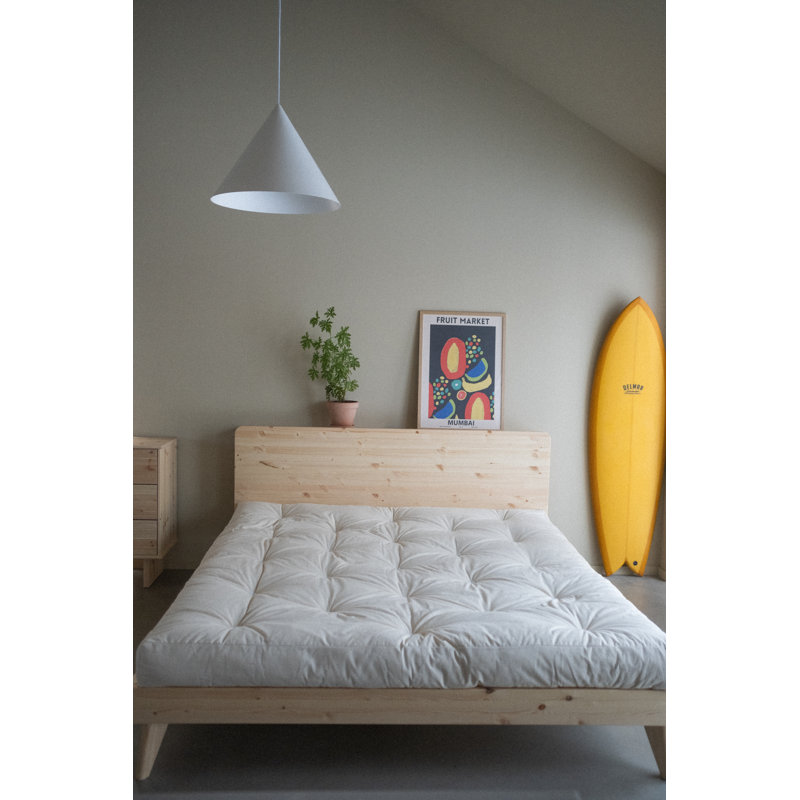 Retreat Bed Frame. Scandinavian design, made in Europe, FSC certified wood, choose your size and color., Beige