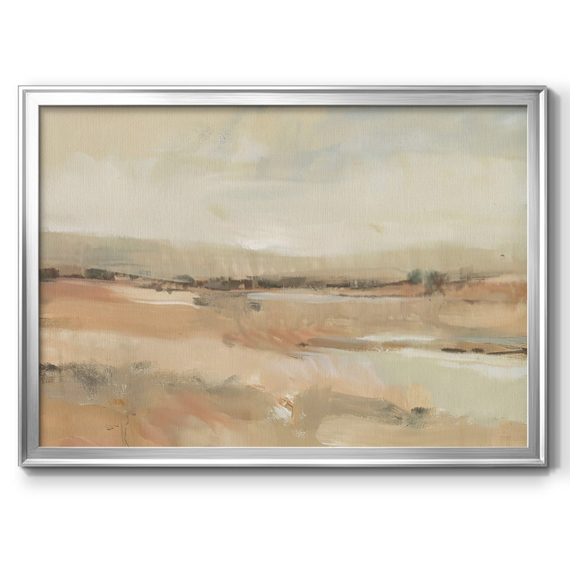 «Earth Tone Landscape», toile tendue avec châssis en I, H 14 po x l 20 po x P 1,5 po, Argent