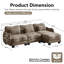 Canapé en L Chenille avec 1 repose-pieds mobile, canapé modulaire surdimensionné à 3 places avec 3 coussins de taille exquise, conception ergonomique, canapé modulaire facile à assembler pour le bureau du salon, café