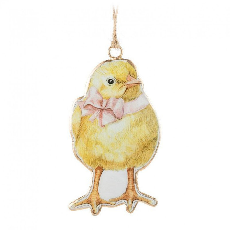 Easter Chick With Bow Ornament