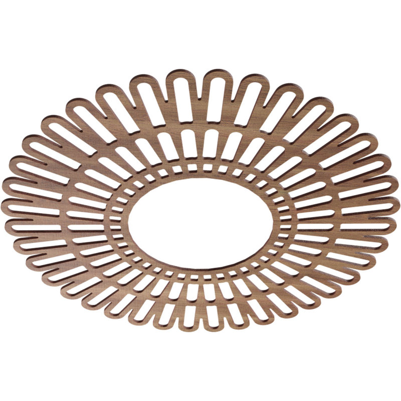 Médaillon de plafond en bois Cornellius, Noyer, H 30 po x l 30 po x P 0,38 po