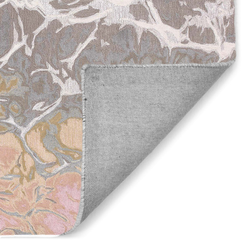 Handmade Tufted Wool Blush Rug, Rectangle 7 pi 6 po x 9 pi 6 po