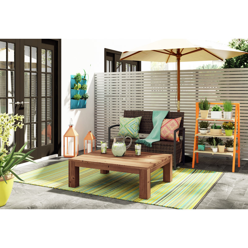 Wicker Outdoor Bench, Kaffee
