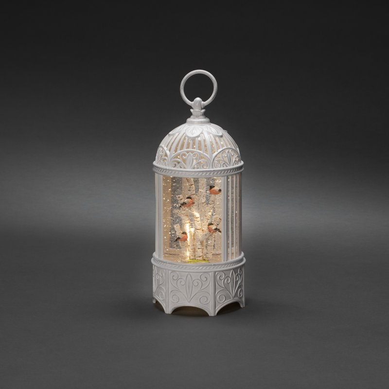 Charming Bullfinches in Tree LED Decoration - Battery Operated, Warm White Light, Timer Included