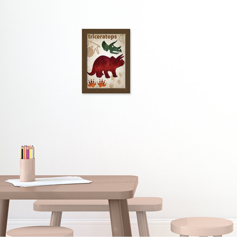 Adhésif décoratif dinosaures-04 ', H 16 po x l 12 po x P 0,625 po, Cadre plat noyer