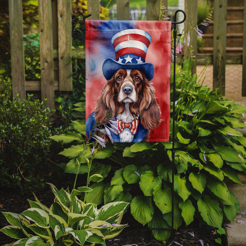 Drapeau patriotique du jardin américain, Épagneul cocker anglais brun