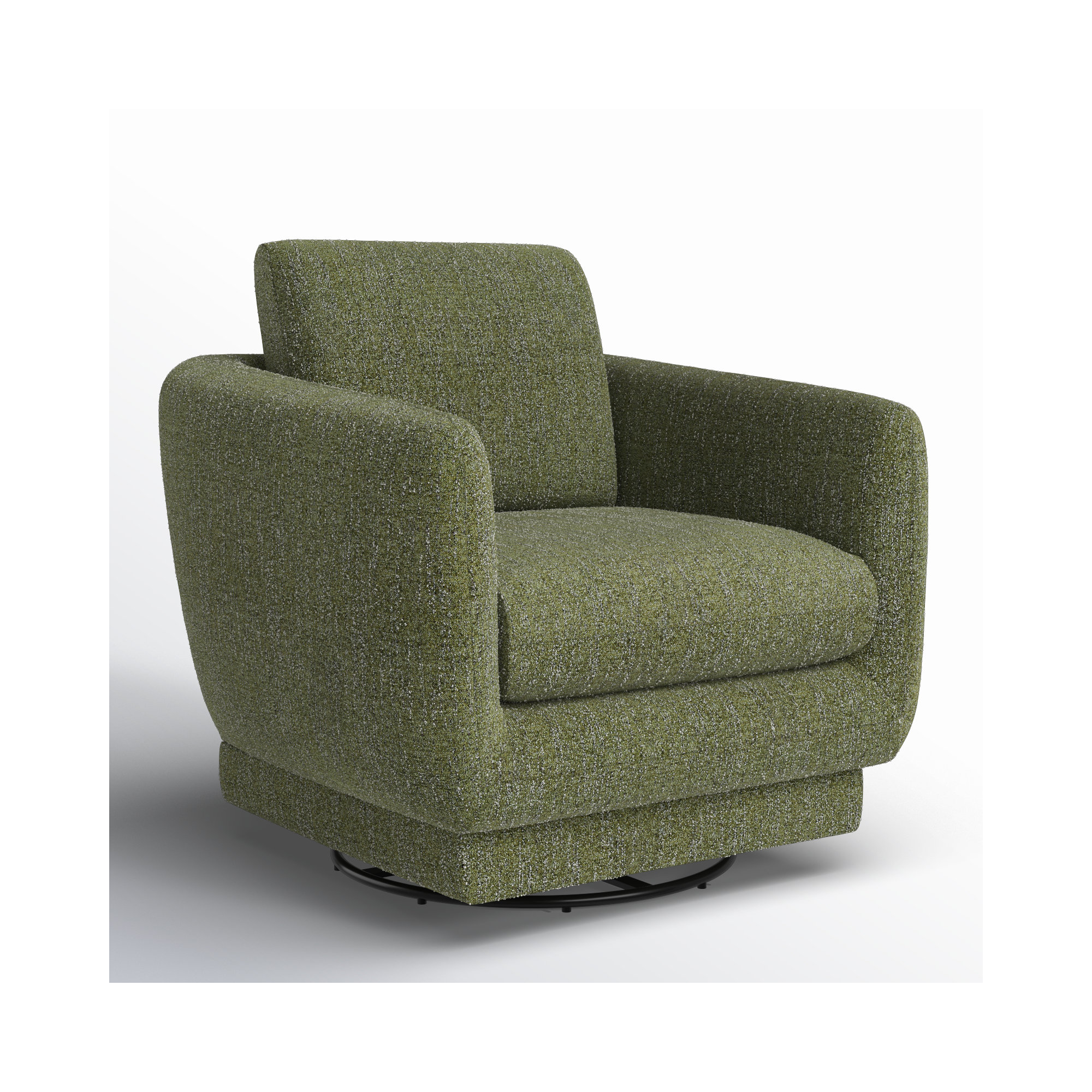 Ramel Upholstered Swivel Armchair, Mellow Forest Chenille