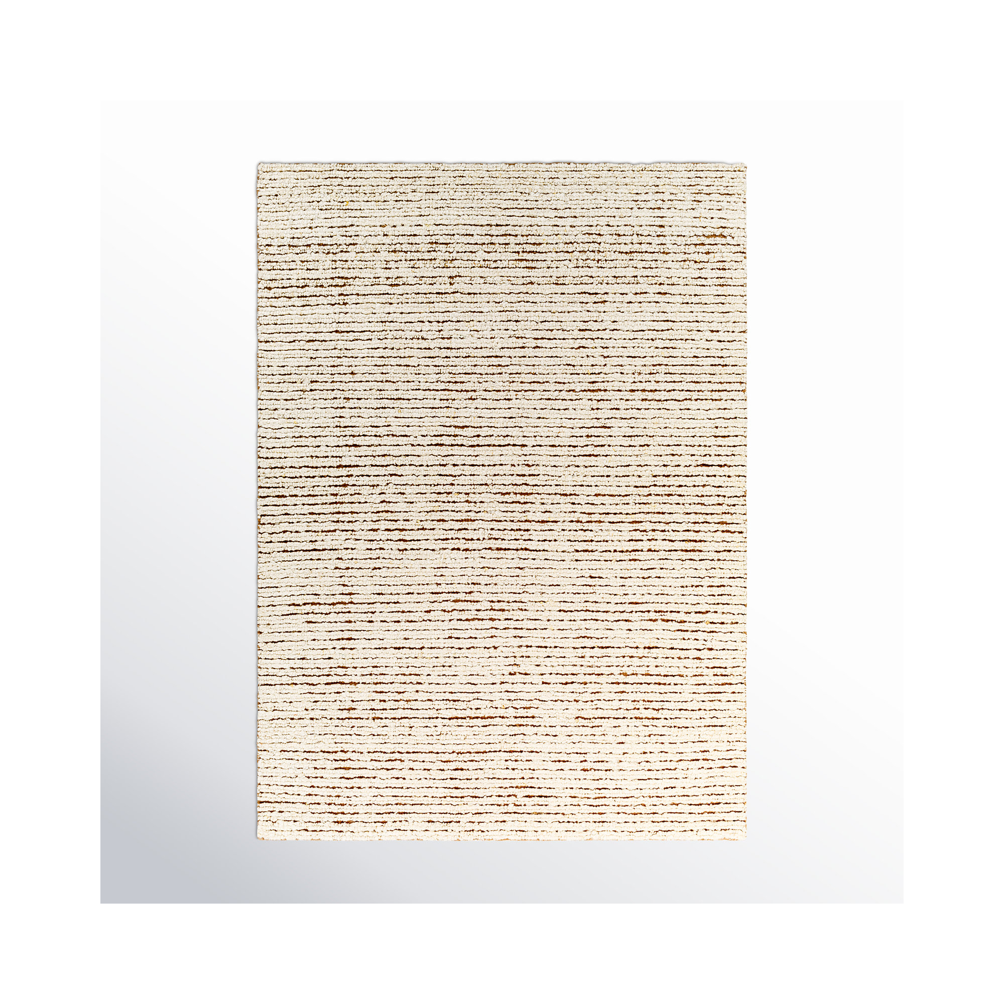 Gillian Striped Handmade Area Rug in Cream/Camel, Rectangle 2' x 3'