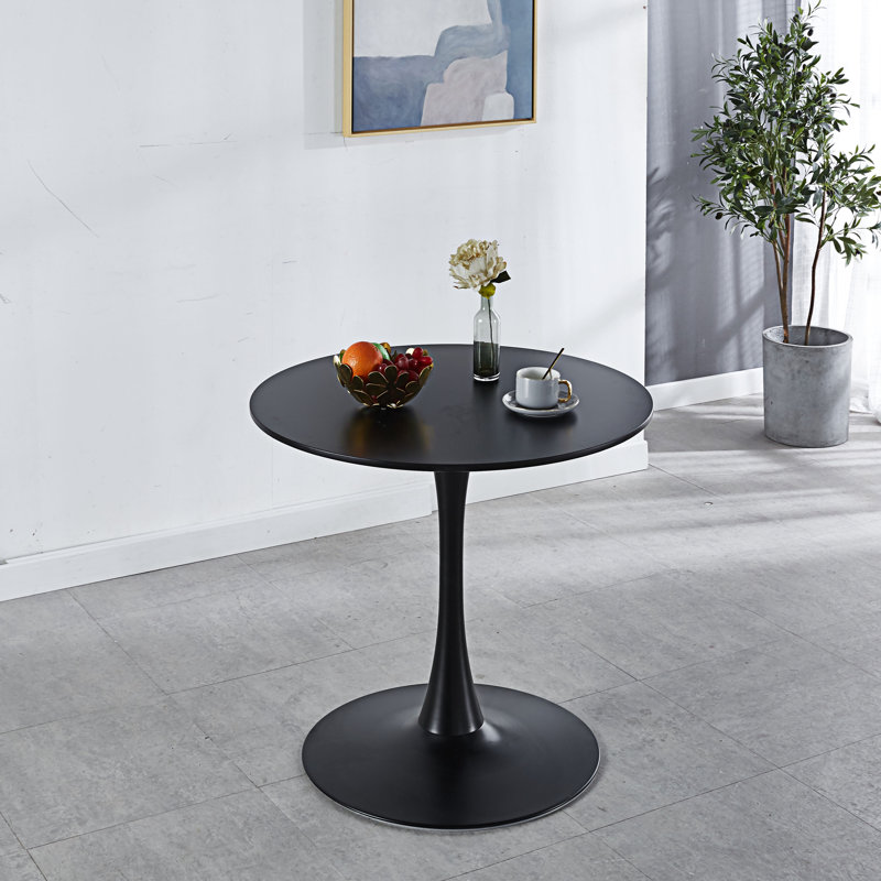 Cherod Round Dining Table, 29.33" H x 32" L x 32" W, Black