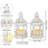 Set of 2 Vintage Decorative Lanters 9.5" H Hanging Lantern Metal (White)-1801524448-1790029492