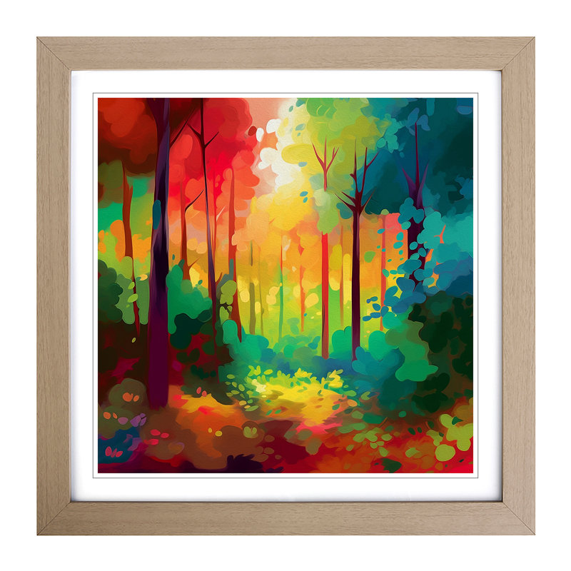 1 Piece Single Picture Frame Wall Art, Oak