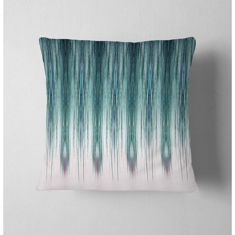 Throw Pillow Cover Only, H 18 po x l 18 po, White/Green Striped/Abstract 2
