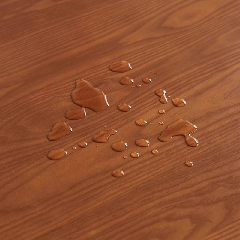 Table de salle à manger brune ronde en bois massif et acier inoxydable, H 29,53 po x L 47,24 po x l 47,24 po