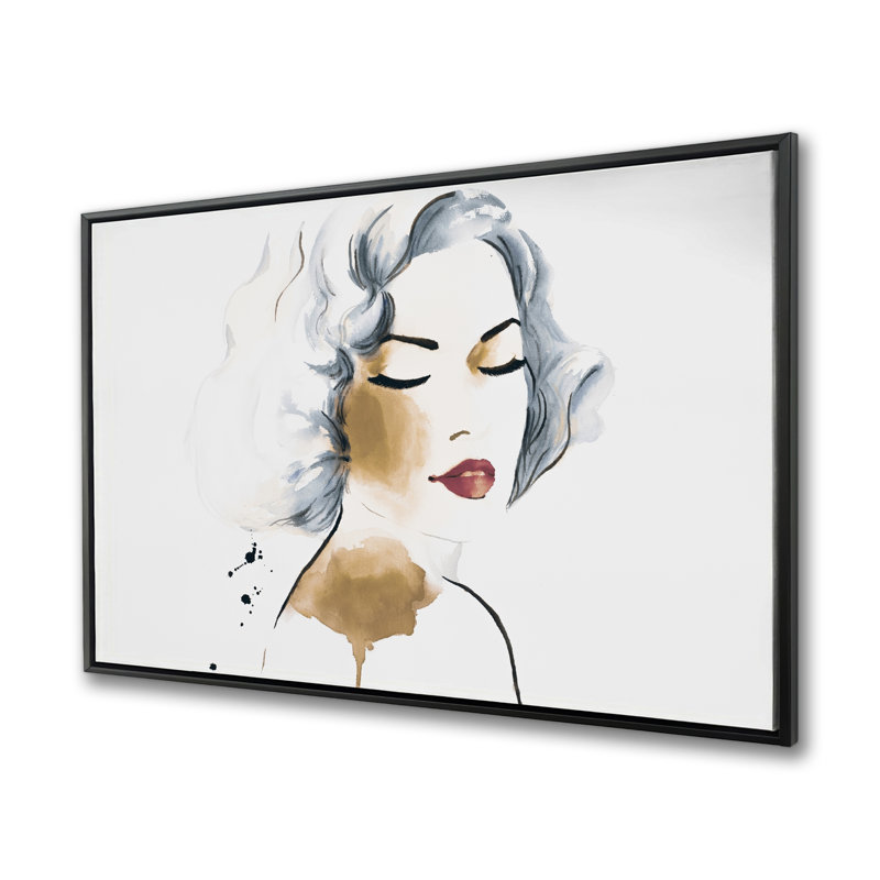 Aquarelle classique pour femme - Toile encadrée, décor de chambre à coucher