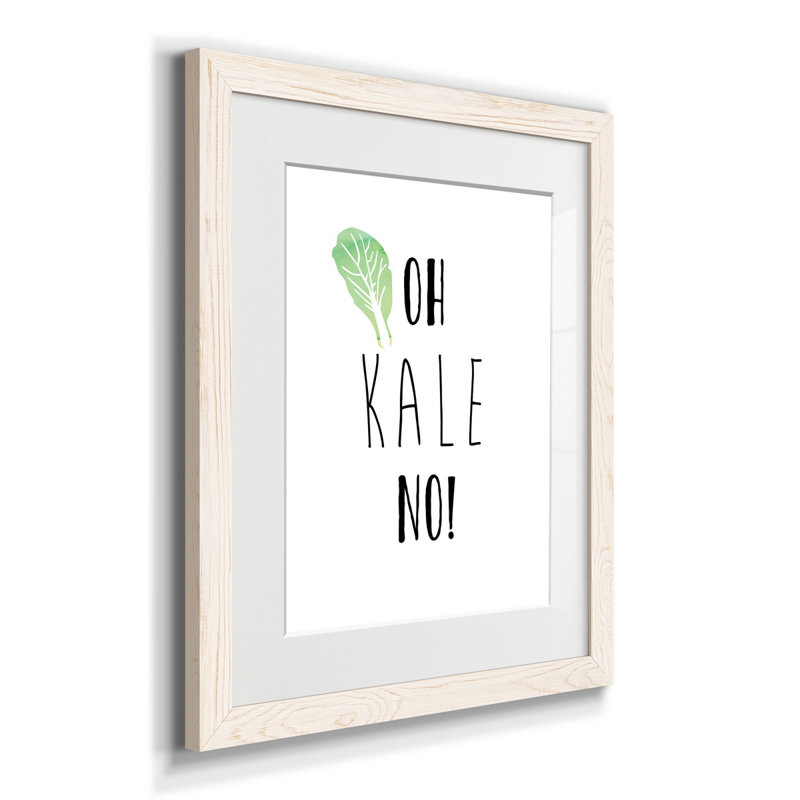 Oh Kale No - reproduction d'art textuel sur papier encadré, H 20 po x l 17 po x P 1,5 po, Papier encadré blanc