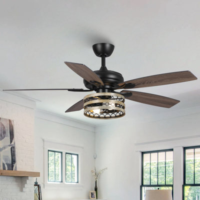 52" Rivenburg 5 - Blade Smart Ceiling Fan With Dimmable LED Lights, APP/Remote with Alexa and Google Assistant