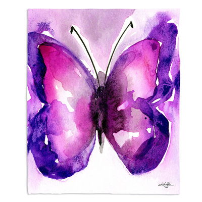 Couverture sherpae et douce papillon aquarelle 31