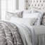 Ensemble de housse de couette décontracté gris chic en coton à motif damassé-1292193844