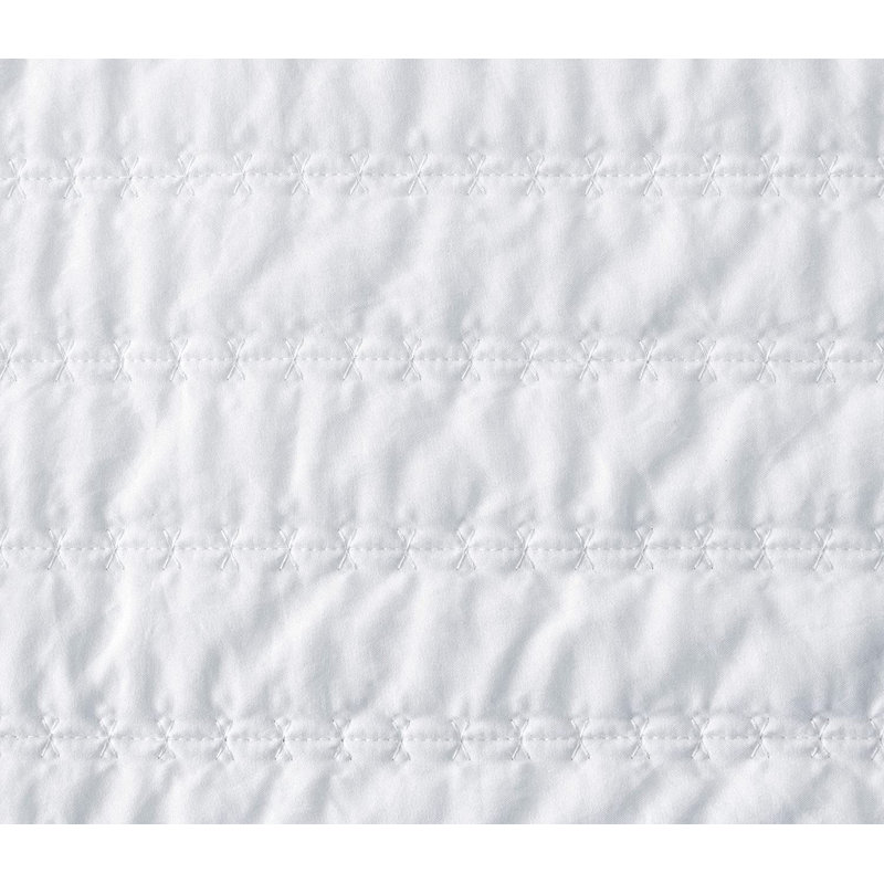 Stone-Washed Microfiber Quilt Set, King Quilt + 2 King Shams, White