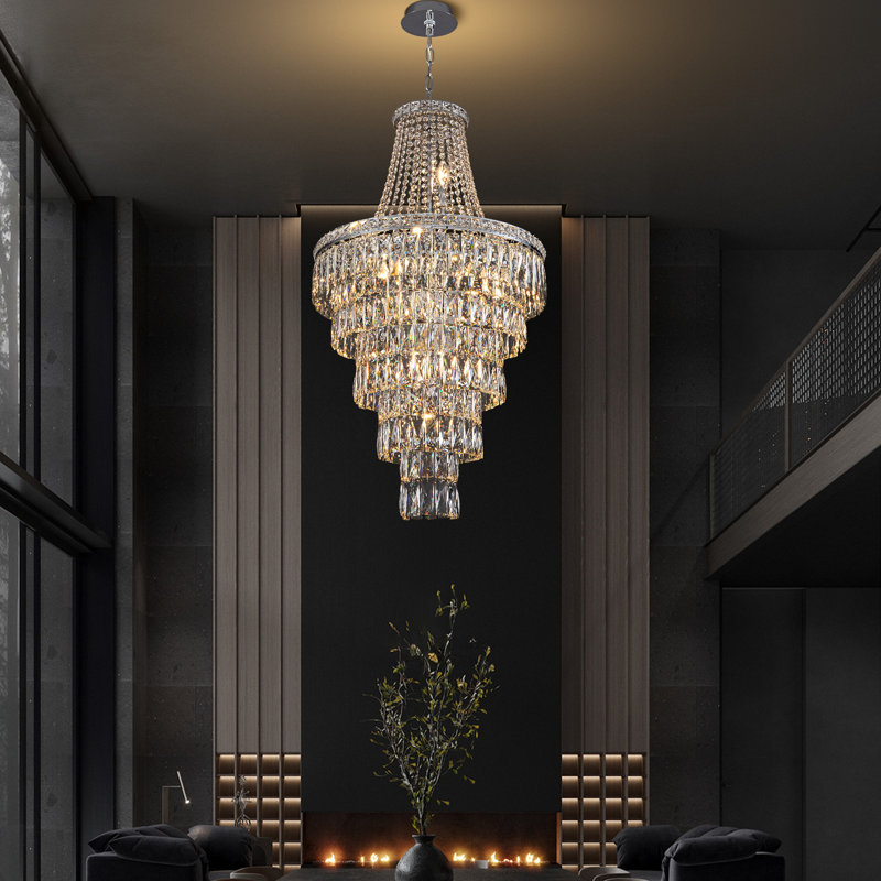 Lustre en cristal à 13 niveaux Abdera Luxury, Chrome chrome
