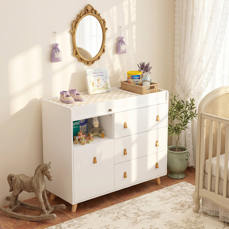 Commode à langer Kymani, Blanc
