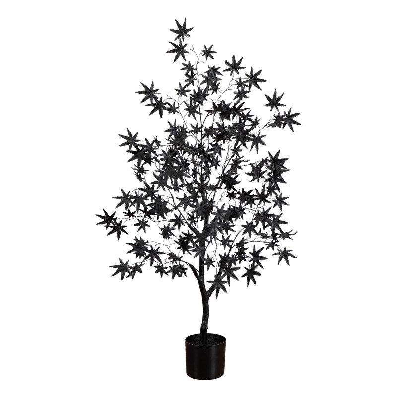 4Ft. Artificial Halloween Eerie Black Maple Tree