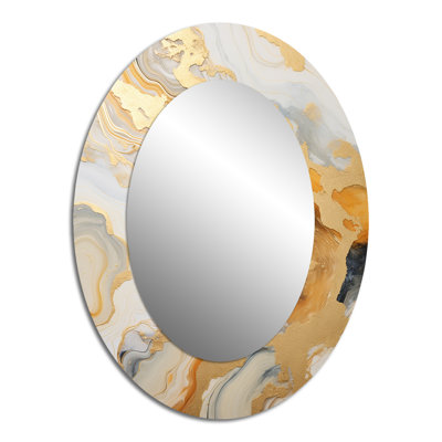 Miroir mural moderne doré et doré