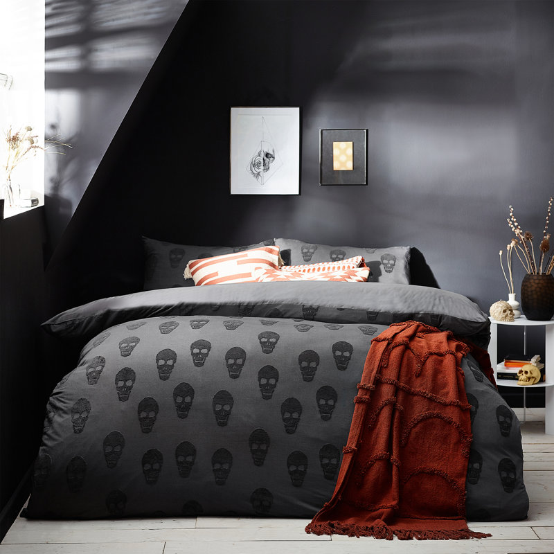 Cotton Abstract Duvet Cover Set with Pillowcases, Double - 2 Standard Pillowcases