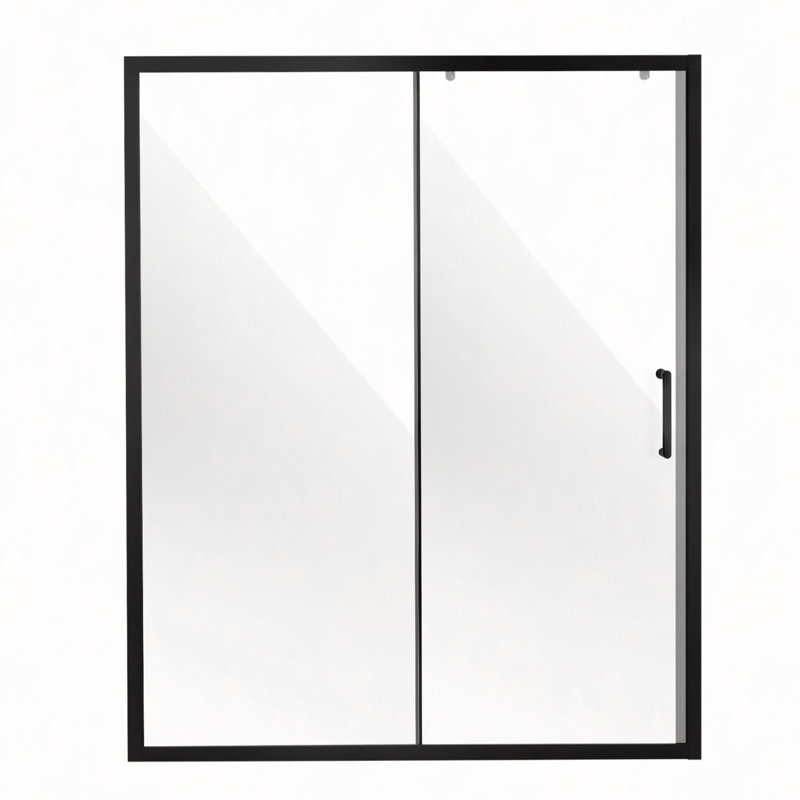 Porte de douche semi-sans cadre 57,7-59 po x 70 po en verre trempé 1/4