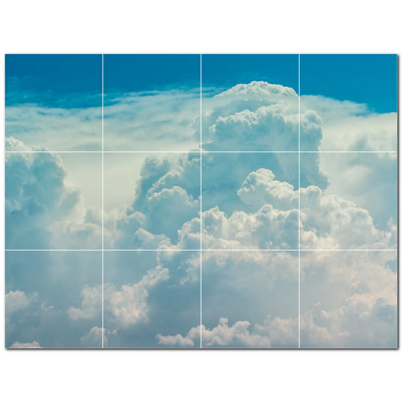 Murale en céramique satinée Clouds Photo 6 po x 6 po