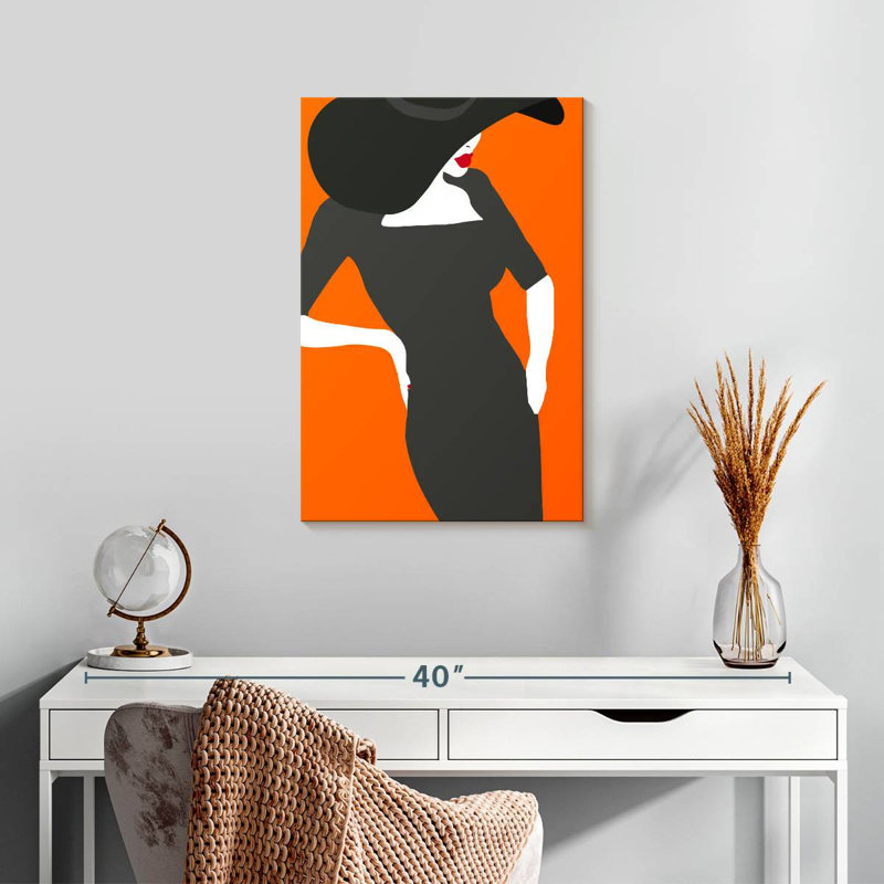 Shuttleworth Lady On Orange, 24" H x 16" W