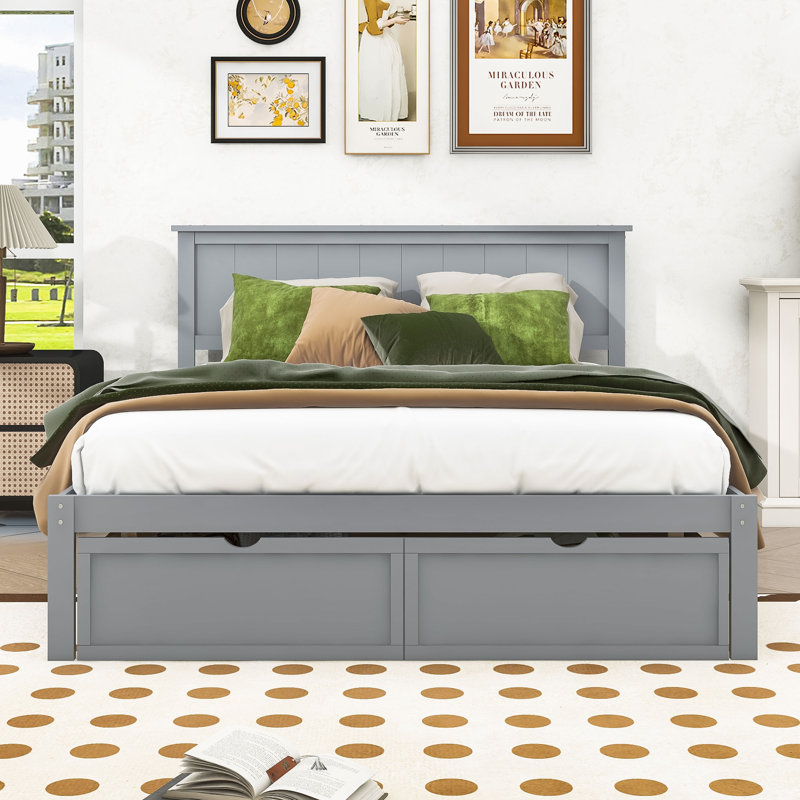 Hinkson Storage Platform Bed, Gray