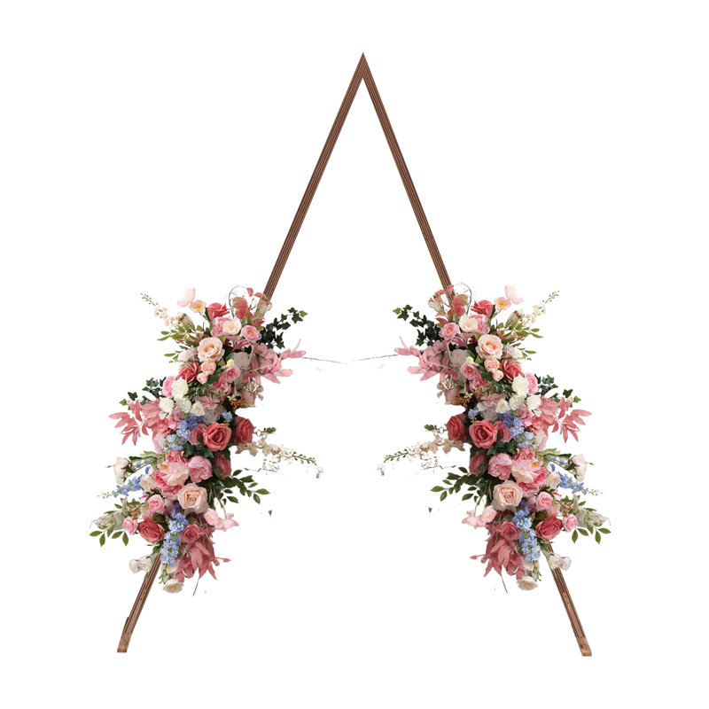 Support de fond triangulaire arche de mariage, arche de cérémonie géométrique en bois pour mariage, fête, jardin, décor intérieur extérieur avec structure stable