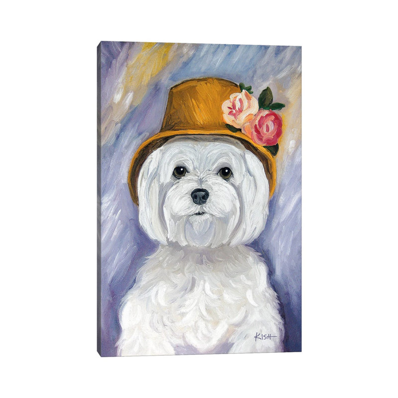 Madame Maltese 1 Piece Painting on Canvas, 20.32 cm H x 30.48 cm W, Wrapped Canvas