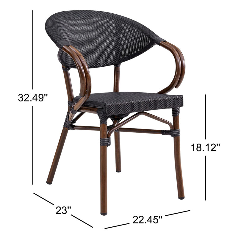 Chaise avec accoudoirs empilable en métal Abode Genovese