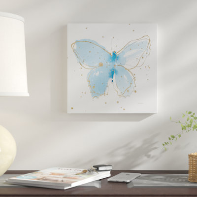 « gilded papillons iii », reproduction sur toile tendue