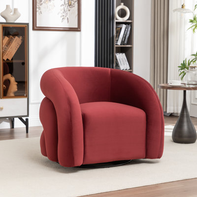 Fauteuil demi-tonneau pivotant rembourré Coyle