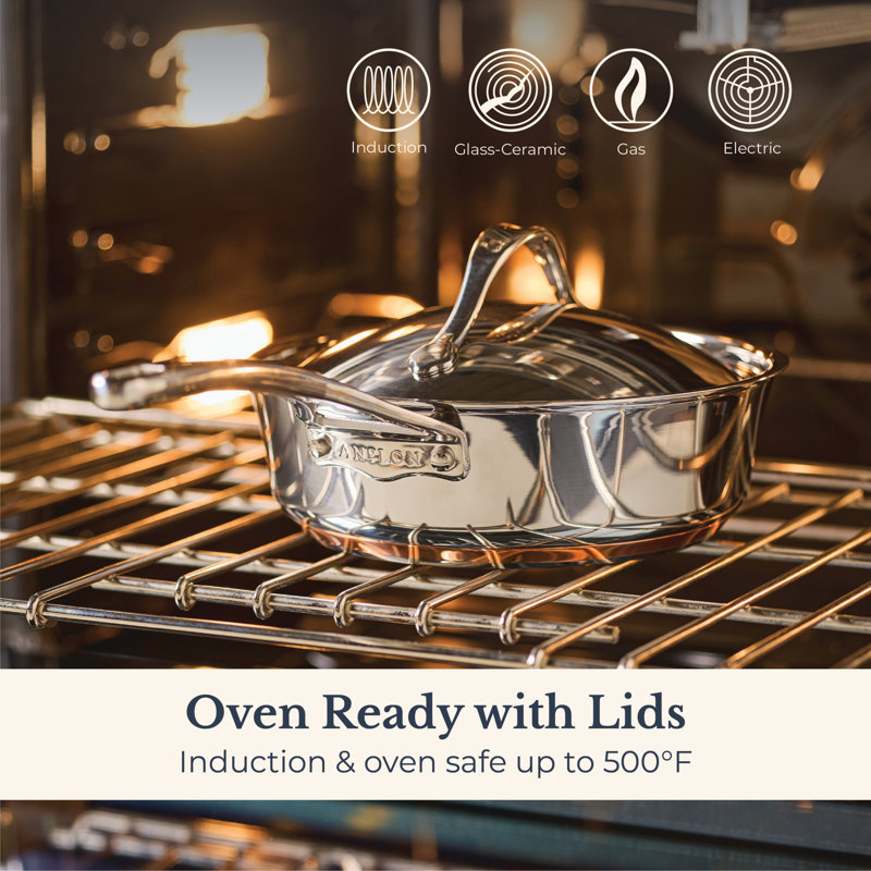 Anolon Nouvelle Copper Stainless Steel Cookware Set, 10-Piece
