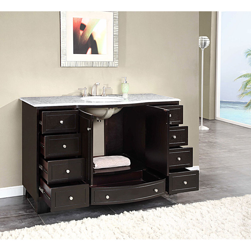 Vivaan 55'' Single Bathroom Vanity with Marble Top