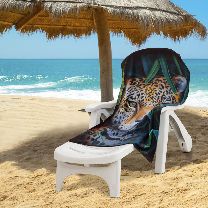 Jungle Leopard Beach Towel, 30 x 60 inches