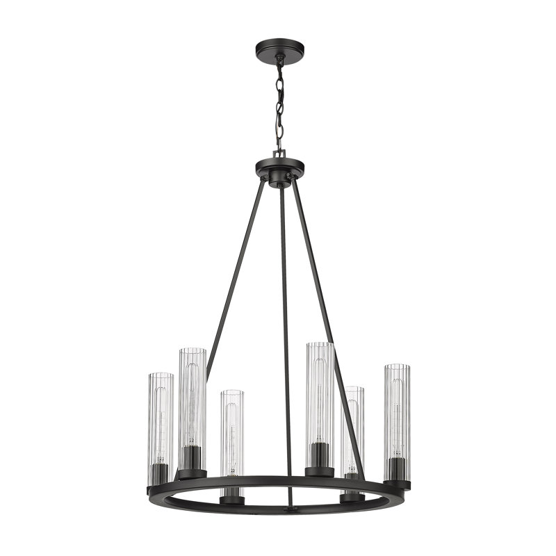 Lustre classique à 6 lumières de style bougie Lustreann, Bronze