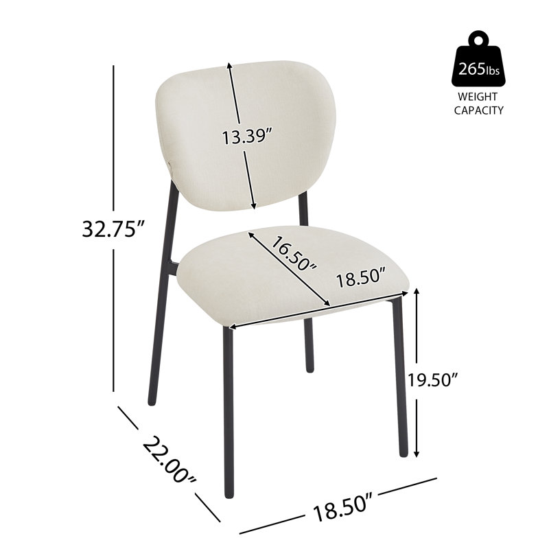 Curtis Fabric Upholstered Dining Chairs, 4