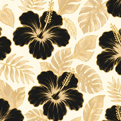 Peel and Stick Wallpaper Black Beige Floral Bold Leaves Decorative Flowers Contact Paper Removable Self Adhesive Wall Mural Wall Decor for Bedroom Kitchen Cabinets 17.7in x 118in