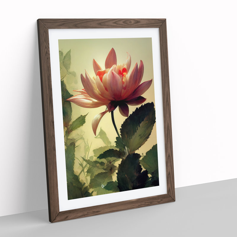 XV1022-2626X Lush Flower - Single Picture Frame Print, 64cm H x 46cm W x 2cm D, Walnut