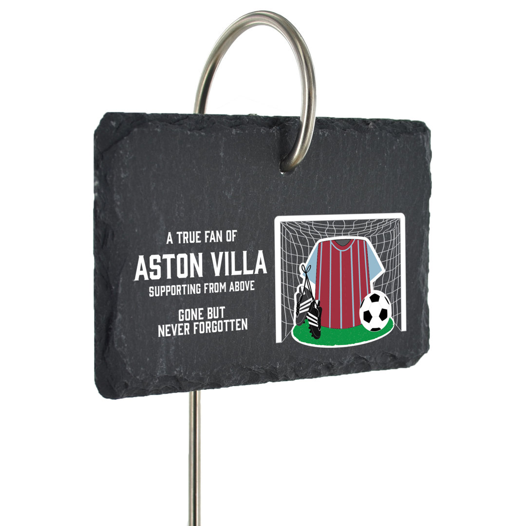 Blerona Aston Villa Fan Football Slate Grave Marker Memorial Plaque