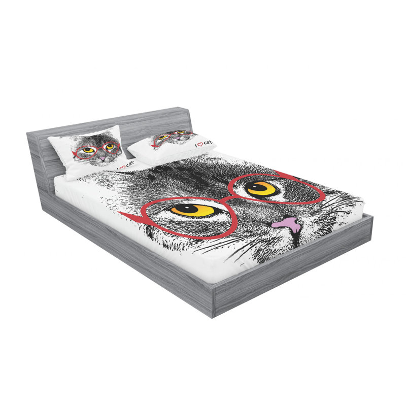 Microfiber Sheet Set, Queen Sheet Set with Fitted Sheet