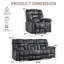 Ensemble 2 pièces de fauteuil inclinable manuel contemporain avec fauteuil inclinable et canapé 3 places-535052562
