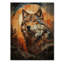 Loup amérindien orange brun sur bois-1205892747