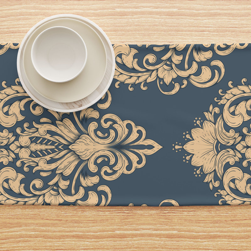 Floral 161 Cotton Table Runners, 90" x 16"